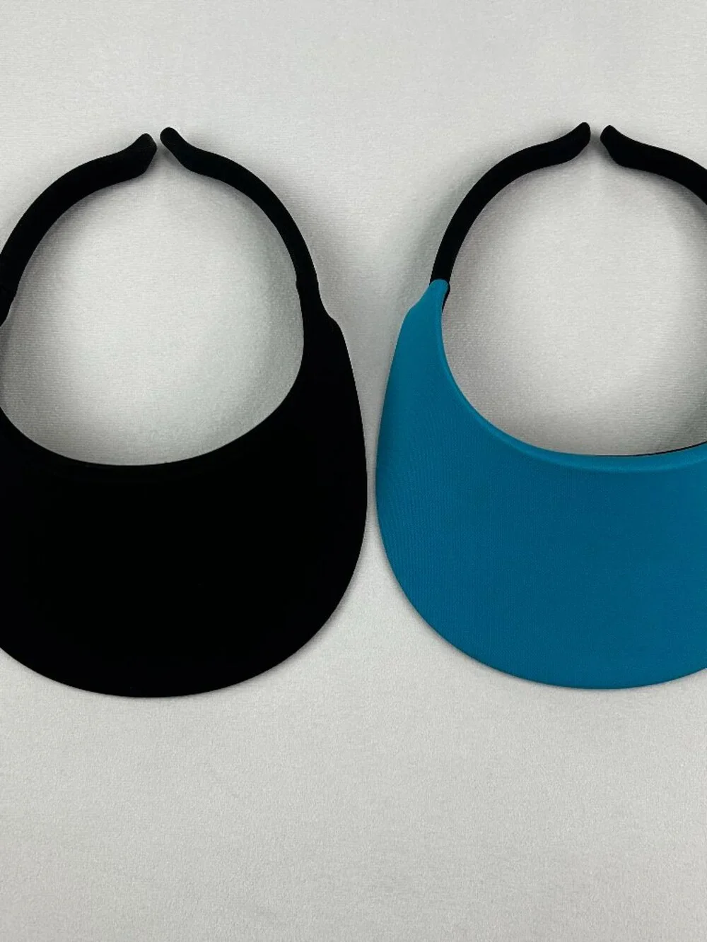 Sun Visors: No Headache Original Round Brim Black & Turquoise Blue - UPF 50 - Picture 1 of 12